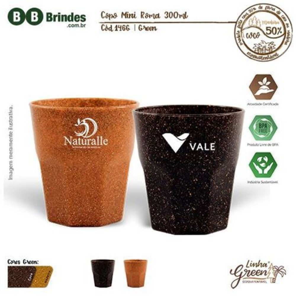 Copo Mini Roma Green 300ml Personalizada - BSB146G