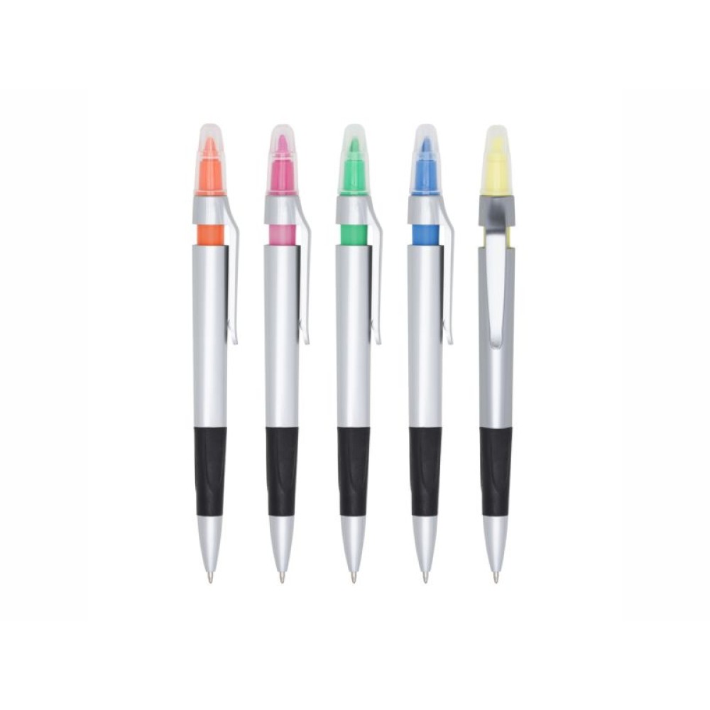 Caneta Plástica Marca Texto Personalizada -BSBER2037