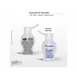 Álcool Gel 70 ToGo 40ml Personalizado - BSB100G