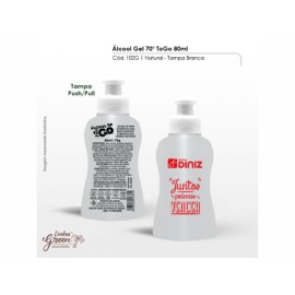 Álcool Gel 70 ToGo 80ml Personalizado - BSB102G